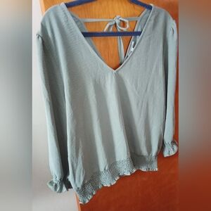 Elegant Grayish Green Women's Top